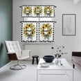 thumbnail image 5 of 3 Piece Sunflower Kitchen Curtain Valance and Tiers Set Yellow Flower Summer Plaid Bow Green Leaf Striped Rod Pocket Tier Curtain 36 Inch Small Window Drapes for Living Room Bedroom Cafe Home Decor, 5 of 9