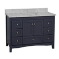thumbnail image 5 of KBC Abbey 48" Solid Wood Bathroom Vanity w/ Carrara Stone in Marine Gray, 5 of 7