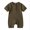 Green, variant on ZAXARRA Newborn Baby Short Sleeve Jumpsuit Solid Color Knit Rib O Neck Button Romper
