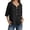A-Black23, variant on XIAOCHA Women's Linen Blouse Casual Shirt Long Sleeve V Neck Button Front Pleated Hem Casual Top Lightweight Breathable Relaxed Daily Office Vacation Blouses