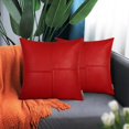 thumbnail image 2 of Fundas de almohada BRAWARM, 45 x 45 cm, piel sintética, color rojo, paquete de 2, 2 of 7