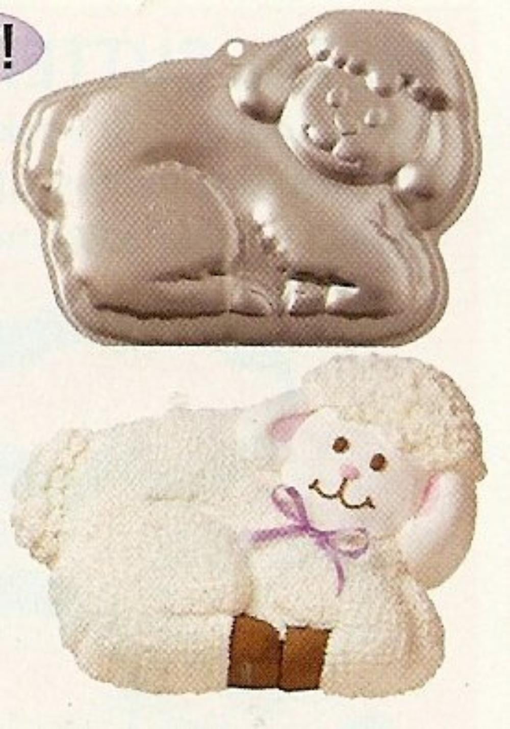Cuddly Spring Lamb Cake Pan (2105-4947, 2004), Contoured cake pan