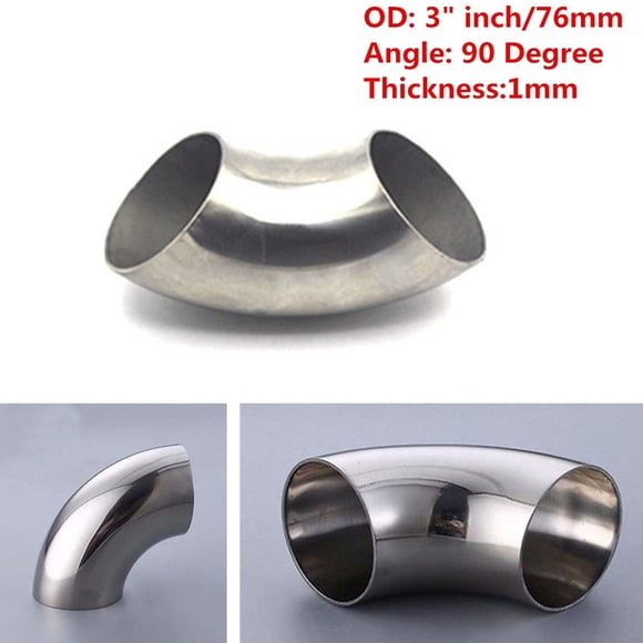 3 inch 76mm Car Bend Exhaust elbow exhaust Pipe 90 Degree Elbow Exhaust Pipe 201 Stainless Steel Auto Parts