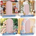 thumbnail image 6 of Red Striped Arch Backdrop Cover, Spandex Fitted Wedding Arch Cover, Red White Stripes Farmhouse Round Top Stand Covers for Birthday Ceremony Bridal Shower Party Decor 6.6x3.3 Ft, 6 of 9