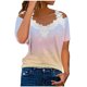 thumbnail image 1 of Blusa superior sexy de manga corta con retazos de encaje con cuello en V de verano para mujer OAVQHLG3B Store  lin121212, 1 of 4
