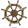 thumbnail image 3 of DecMode Brown Wood Handmade Ship Wheel Wall Decor with Rope and Shell Accents, 3 of 8