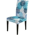 thumbnail image 3 of Blue Chair Cover Spring Flower Blue and Navy Chrysanthemum Flowers Abstract Art High Chair Covers Set of 6 Stretch Removable Washable Slipcovers for Dining Room Kitchen, 3 of 6