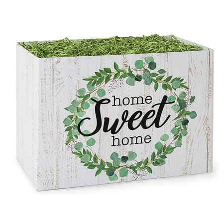 6 Pack, Farmhouse Home Sweet Home Basket Boxes, Large 10.25x6x7.5" for Party, Holiday & Events