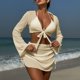thumbnail image 1 of WILLBEST Traje de Baño Dama conjunto de Bikini de Cuatro Piezas para Vacaciones En La Playa de Color Sólido 2025 para Mujer, 1 of 7