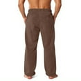 thumbnail image 3 of Fabrcox Sleep Lounge Pants for Men Loose Fit Pajama Bottoms with Pockets Elastic Waist Winter Warm Casual Mid Waisted Home Pajama Bottoms Light Brown M, 3 of 4