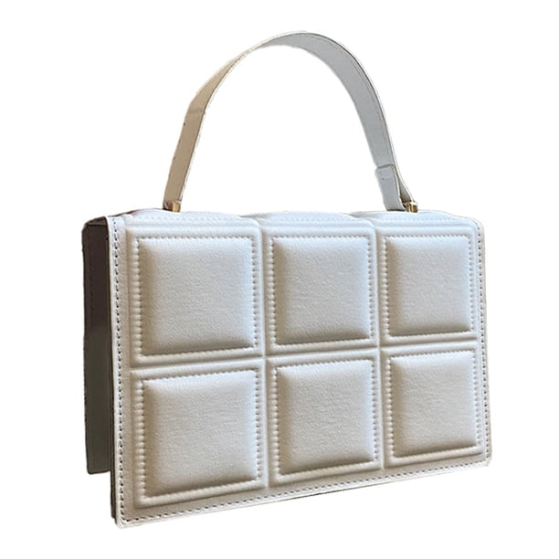 Nuevo bolso de hombro de moda de cuero artificial, bolso cuadrado pequeño con forma de rombo