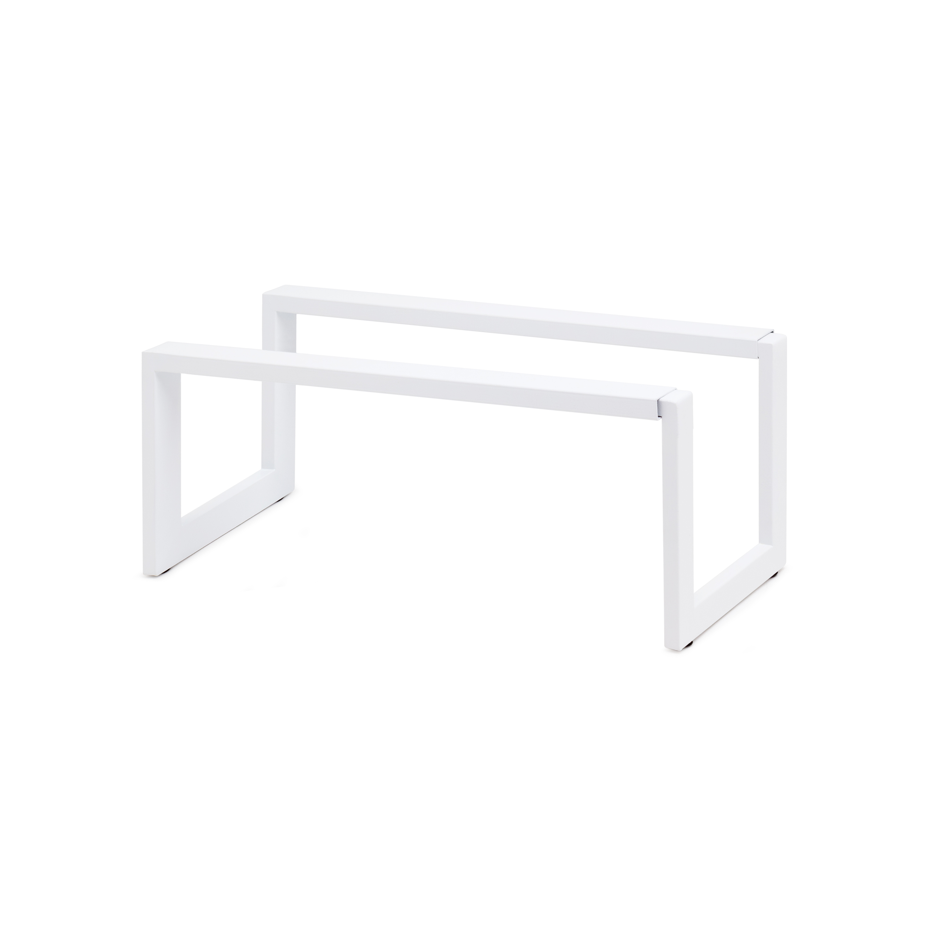 Qualiazero Heavy-Duty Steel Expandable Shoe Rack, 2-Tier, Stacking Storage Organizer, Adjustable Length, Entryway / Closet, Matte White