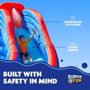 Sunny & Fun Fun Water Slide Park with Blowup Pool & Pump for Kids Water Play