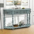 thumbnail image 2 of Blue Console Table with 4 Drawers, Atumon Sofa Side Table, Vintage Curved Entryway Table, Wood Console Table Furniture, Sideboard Buffet, Modern Console Table for Living Room Entryway Hallway, 2 of 10