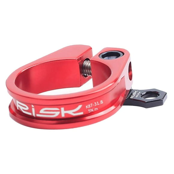 Abrazadera de tija de sillín de bicicleta duradera, clip fijo, soporte de cable, hebilla, guía, componentes Rojo 31.8mm