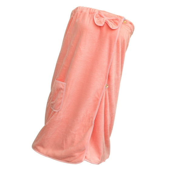 Vocoste Bath Wrap Towel for Women Shower Adjustable Closure Bath Wrap with Pocket Pink