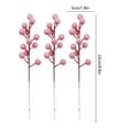thumbnail image 3 of Artificial Christmas Pink Berry Stems,3pc Artificial Holly Berry Stems 9" Christmas Berry Picks Sprays Snowy Fake Red Berries for Christmas Tree Valentine Diy Crafts Wedding Home Party Winter Decor, 3 of 6