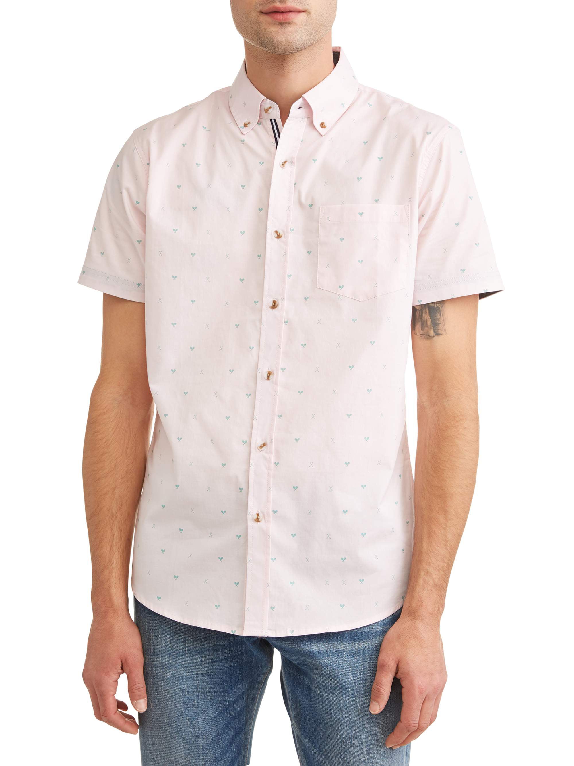 Lee - Lee Men's Short Sleeve Stretch Button Down Shirt, Available up to ...