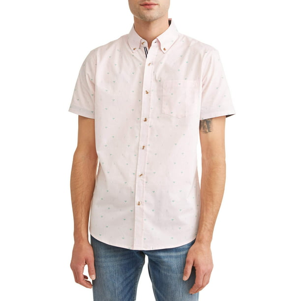 Lee - Lee Men's Short Sleeve Stretch Button Down Shirt, Available up to ...