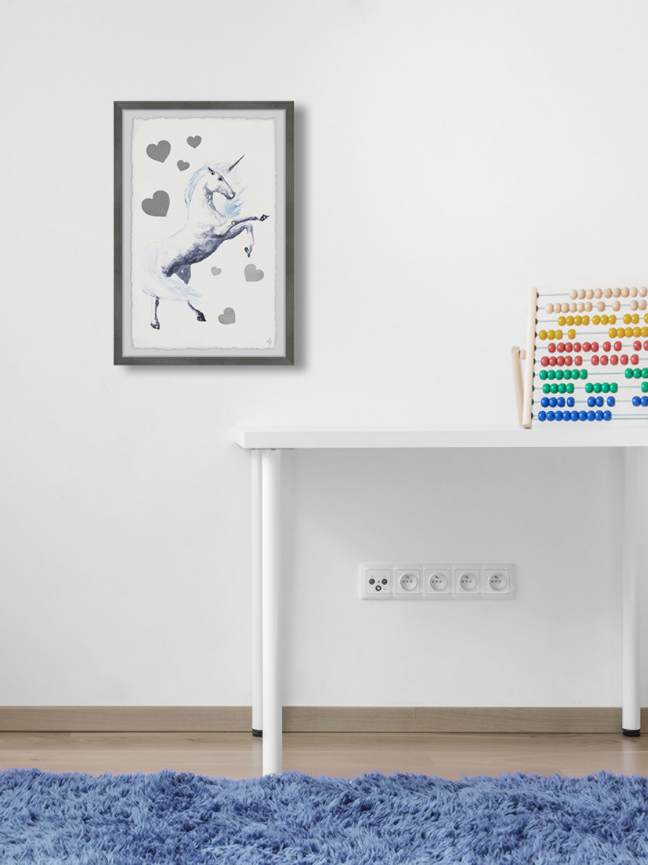 Marmont Hill Lovely Unicorn Framed Wall Art