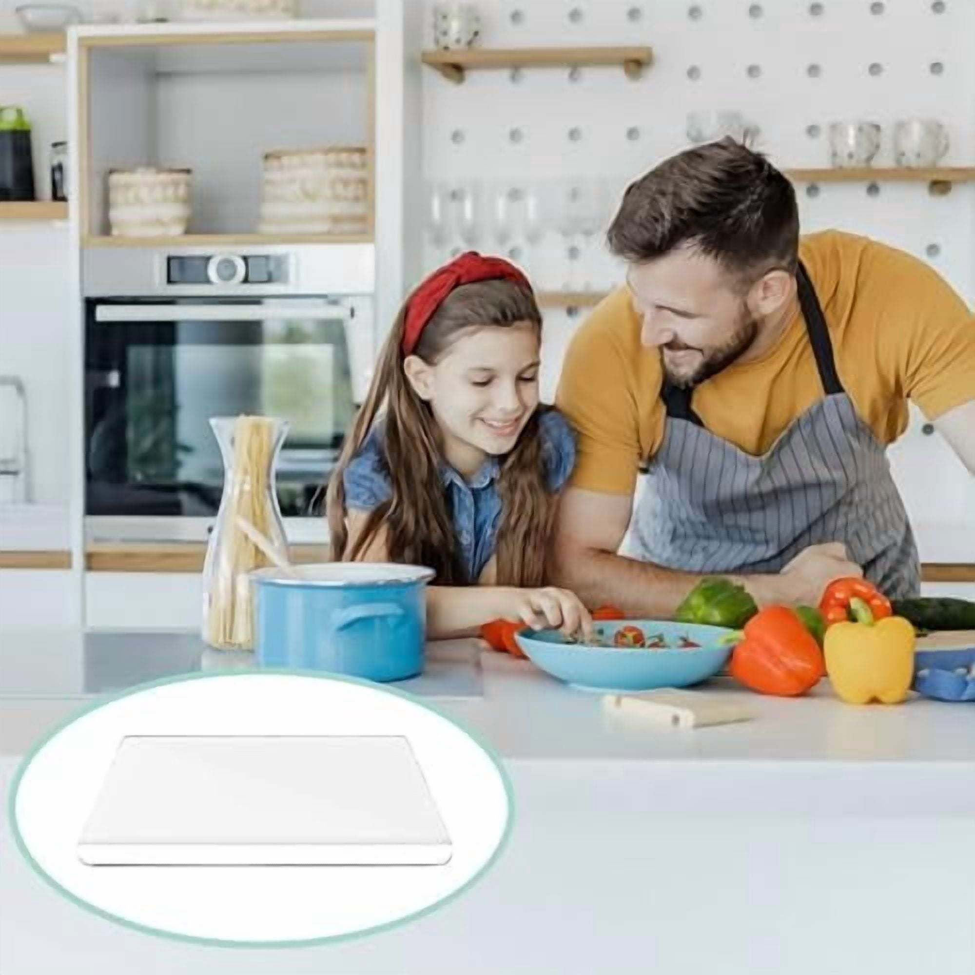 Large Acrylic Cutting Board 24" x 17" for Kitchen With Lip, Clear Non Slip Chopping Board, Countertop Protector
