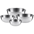thumbnail image 1 of WMF gourmet bowl set 4 pieces, stainless steel bowls for the kitchen 0.75l - 2.75l, mixing bowl, salad bowl, serving bowl, Cromargan, stackable, 1 of 5