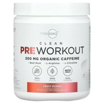 Type Zero Clean Pre Workout Powder (Tropical Fruit Punch) 21 Servings - 200mg of Organic Caffeine, Zero Sugar, Keto-Friendly