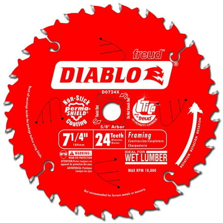 Freud Tools - (2 Pack) D0724X Diablo 7-1/4 X 24 Framing Carbide Circular saw for