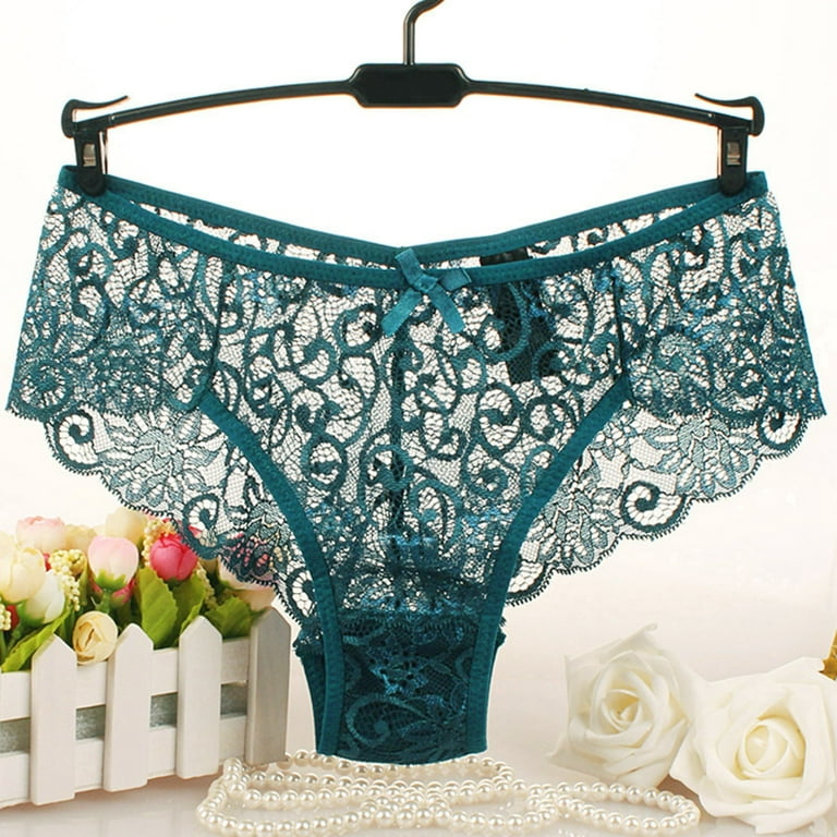 JDEFEG No Show Bra For Cut Dress Panties For Women Crochet Lace Lace Up  Panty Hollow Out Underwear Juniors Underwear Seamless Cotton Polyester  Green S
