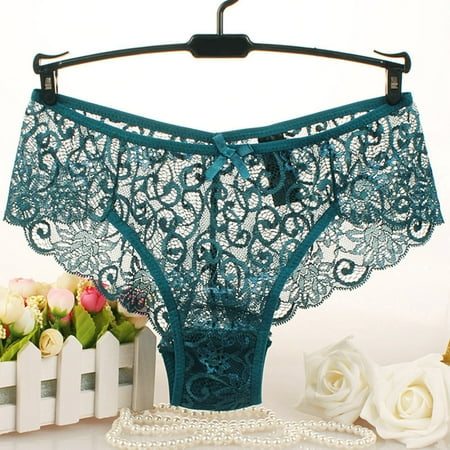 UAYOTSE Thongs Underwear for Women Cut Out Hollow Out Low Waist Thongs cheeky Seamless Underwear Briefs Panties XL Green