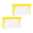 thumbnail image 2 of Bolsa de lápices con cremallera, 2 piezas, bolsas de cosméticos para maquillaje, estuche para lápices, accesorios impermeables, bolsa de aseo, soporte amarillo, 2 of 9