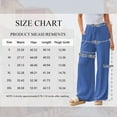 thumbnail image 2 of TEMOFON Pants for Women Plus Size Wide Leg Linen Pant Summer Casual Palazzo Royalblue Flowy Pants with Pocket Drawstring Loose Lightweight Pants 3XL, 2 of 10