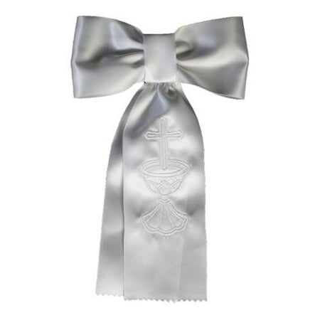 Boys White Embroidered Cross Chalice First Communion Arm Band