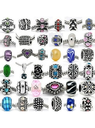  EXCEART 20pcs Charm Bracelet Spacers Stainless Steel