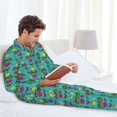 thumbnail image 6 of Naloa Sunmmer Cat Men’s Pajamas Set - Long Sleeve Button Down Sleep Shirt and Pajama Bottoms Sleepwear Set-Medium, 6 of 7