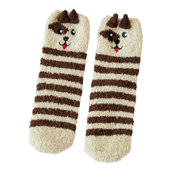 Uooqdmx Soft Fuzzy Socks for Women, Slipper Socks for Women, Cute Socks, Sleeping Socks, Fluffy Socks, Black One Size