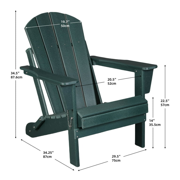 Folding Adirondack Chair Relaxing Stackable Arm Rest Ergonomic HDPE All Weather Adirondack Chair Highland Dunes Color Dark Green