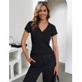 thumbnail image 4 of Camisa Prettywear para mujer, manga corta, cuello en V, algodón de verano, 4 of 6