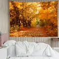 thumbnail image 5 of Fall Maple Forest Tapestry Orange Maple Tree and Faded Leaf with Vintage Road Wall Tapestry Autumn Nature Landscape Tapestry for Bedroom Classrom Office Living Room Dorm Decor, 59 X 51 Inches, 5 of 7