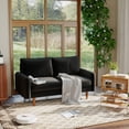 thumbnail image 3 of Koby Home 58" Loveseat Sofa Couch - Velvet Comfy with Wood Legs for Living Room Black, 3 of 8