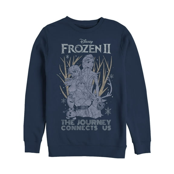 Men's Frozen 2 Vintage Journey Connects Sweatshirt Navy Blue Medium