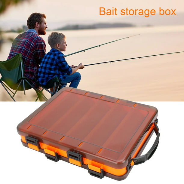 Trayknick Fish Lure Organizer Lightweight Portable Stable Fishing Baits  Case Lure Tackle Double Sided Storage Box for Home Black L
