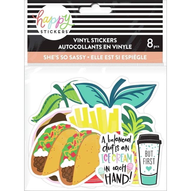 Happy Stickers She's So Sassy Die Cut Vinyl Decal Stickers - 8 Pack ...