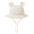 thumbnail image 2 of Nmnitkp Baby Sun Hat, Wide Brim Infant Bucket Hat 0-12 Months, UPF 50+ UV Protection Summer Floral Bear Ears Hat, Lightweight Breathable Adjustable Chin Strap Outdoor Hat for Baby Girls & Boys, 2 of 6