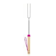 thumbnail image 2 of 6PCS Telescoping U-Shaped Roasting Forks, Double Prongs Stainless Steel with Wooden Handle, BBQ, Campfire, Fruit, and Oven Use 12–32in, 2 of 9