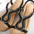 thumbnail image 6 of Mepaouo Women's Low Wedge Heels Summer Dressy Platform Sandals Elastic Ankle Strap Flower Shoes, 6 of 8