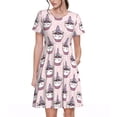 thumbnail image 1 of Disketp Cute Cupcake para Vestido de Manga Corta para Mujeres, Vestidos de Verano para Mujeres, Casual y Holgado para la Playa, 1 of 6