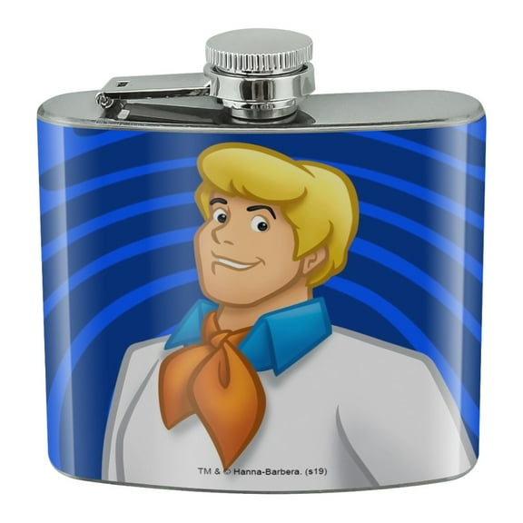 Scooby-Doo Fred Character Stainless Steel 5oz Hip Drink Kidney Flask