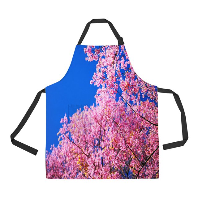 Delantal de Cocina ABPHQTO Primavera Rosa Flores de Cerezo Cielo Azul 70x80 cm