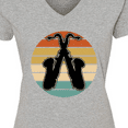thumbnail image 4 of Inktastic Saxophone Music Vintage Band Women's V-Neck T-Shirt, 4 of 5